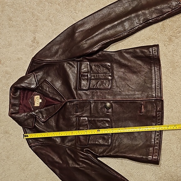 Robo Leather Burgundy Color Leather Blazer jacket Size Small - Picture 10 of 12